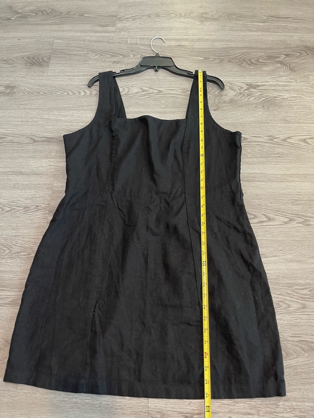 Old Navy Black Square-Neck Linen Mini Dress - Picture 5 of 7